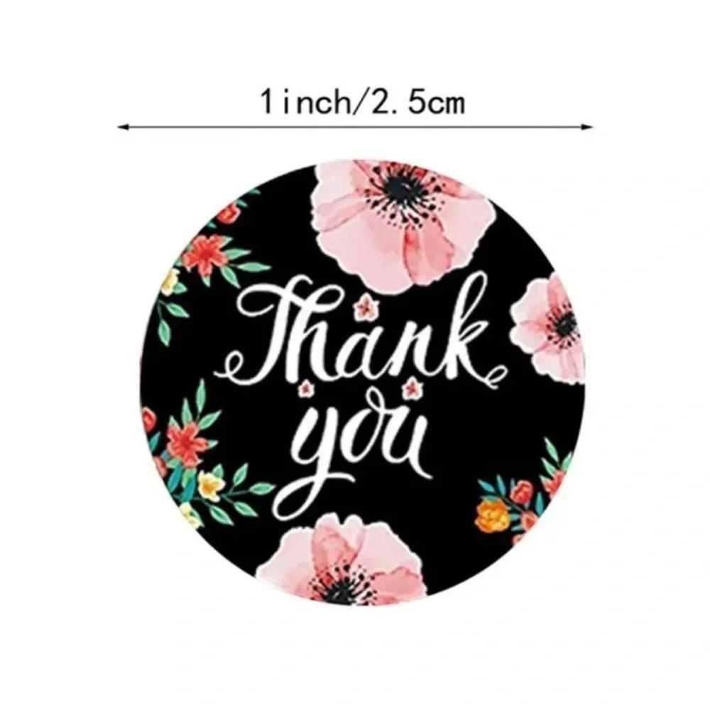 THANK YOU 🌸FLORAL🌸 500pcs ROUND STICKER ROLL 🌟NWT🌟 - Picture 5 of 8